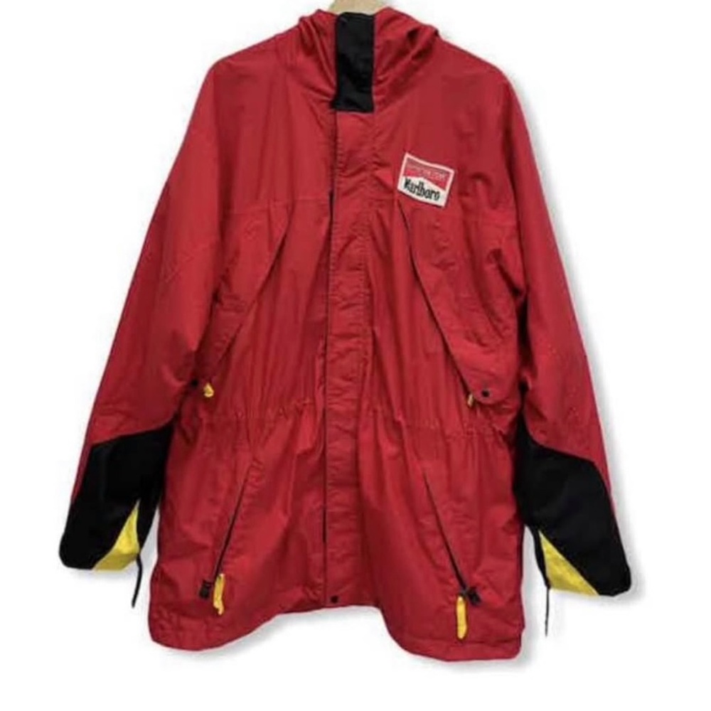 Marlboro Red and Black adventure Performance Jacket Weather-Resistant Hooded